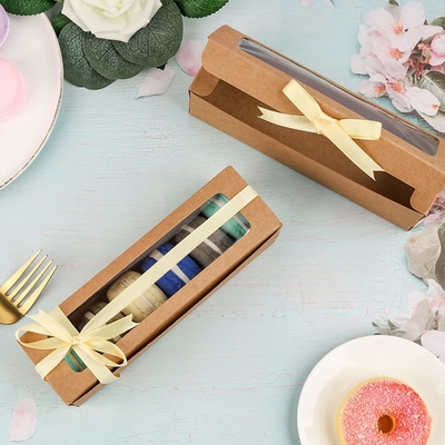 กล่องเลือกมาการอง 25 แพ็คพร้อมริบบิ้นใส 6 Macaron