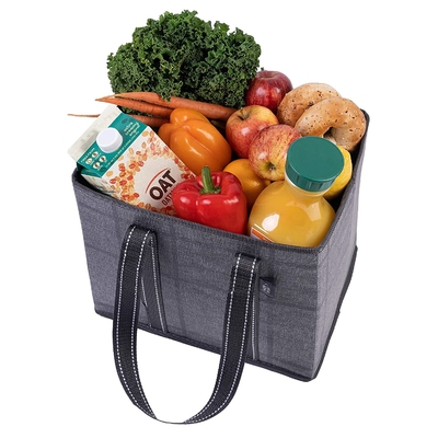 กระเป๋าช้อปปิ้ง Tote พับได้ Hard Bottom Reusable Grocery Bag