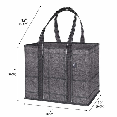 กระเป๋าช้อปปิ้ง Tote พับได้ Hard Bottom Reusable Grocery Bag