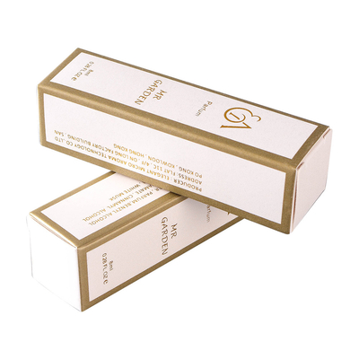 ของขวัญน้ำหอมหรูหรากล่องเครื่องสำอางปั๊มร้อนฟอยล์สีทองสำหรับหลอดลิปสติก