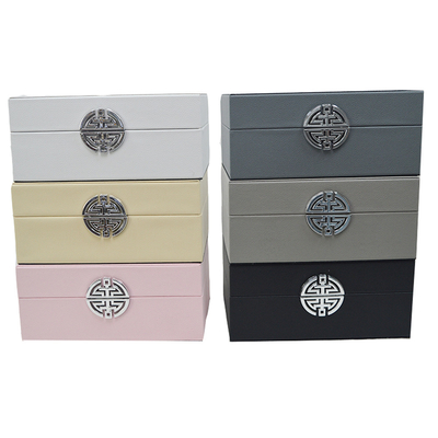 เครื่องประดับ High End Leather Gift Box กล่องเก็บของหนังบานพับฝาปิด Faux
