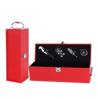 กล่องของขวัญหนัง PU 0.25 มม. บรรจุภัณฑ์กล่องไวน์เดียว