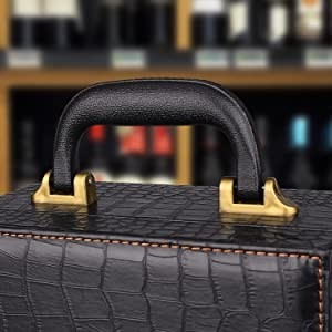 กล่องไวน์หนังพรีเมี่ยมแฮนด์เมดพร้อมอุปกรณ์เสริมไวน์ เคสใส่ไวน์