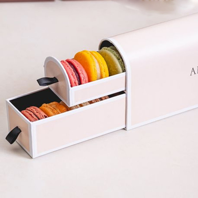 คุกกี้คริสต์มาส Macaron Gift Box กระดาษแข็ง Custom