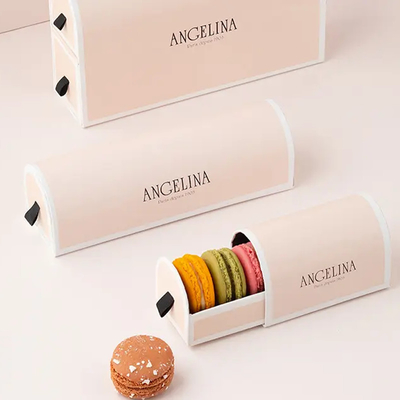 คุกกี้คริสต์มาส Macaron Gift Box กระดาษแข็ง Custom
