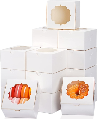 ราคาดี หน้าต่างกล่องเค้กแบบกำหนดเองสีขาวขนาด 4 นิ้วสำหรับ Cupcakes Candy Chocolate Strawberries ออนไลน์